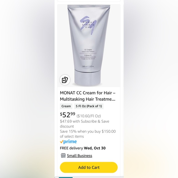 Monat Studio One CC Cream Leave-In Hair Perfector 5 oz - Picture 3 of 5